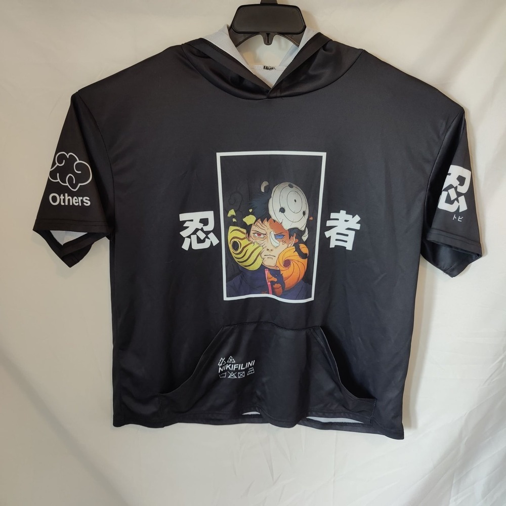 NIKIFILINI Naruto Obito Uchiha Graphic Short Sleeve Hoodie XL